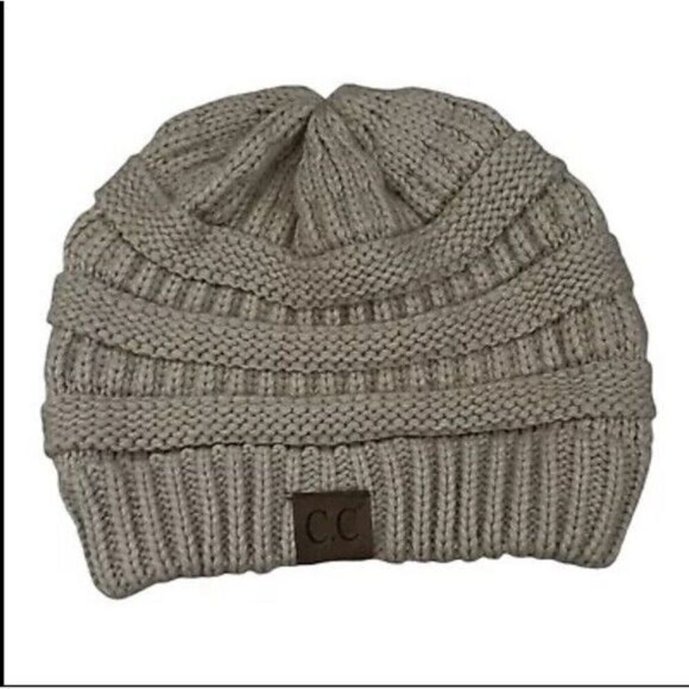 CC Exclusives Knit‎ Acrylic Toboggan Beanie Winter Hat Tan Teen/Women One Size